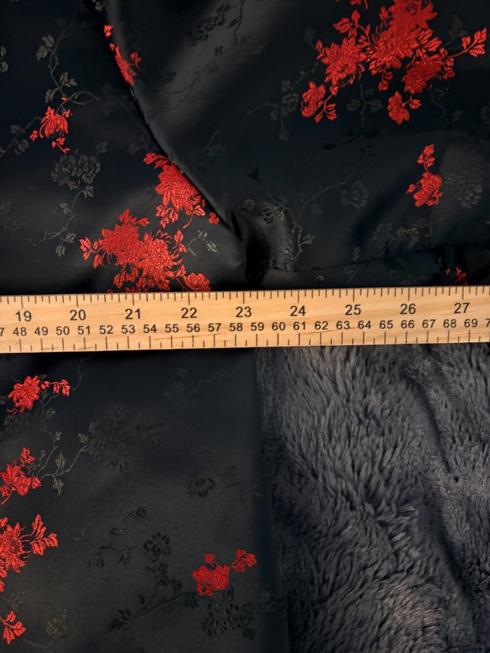 Chinese Brocade Floral Jacket Black Red Mandarin Collar Grannycore Evening Glam - Picture 7 of 9